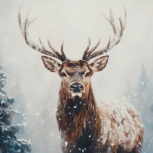 Hirsche Schnee | Weihnachten Hirsche Wald