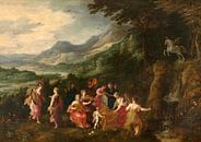 Bezoek van Minerva aan de Muzen, Hendrick van Balen, Joos de Momper, Jan Brueghel de Oude van Meesterlijcke Meesters thumbnail