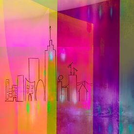 Neon-Stadt. Die Vorstädte. Modern Abstract. von Alie Ekkelenkamp