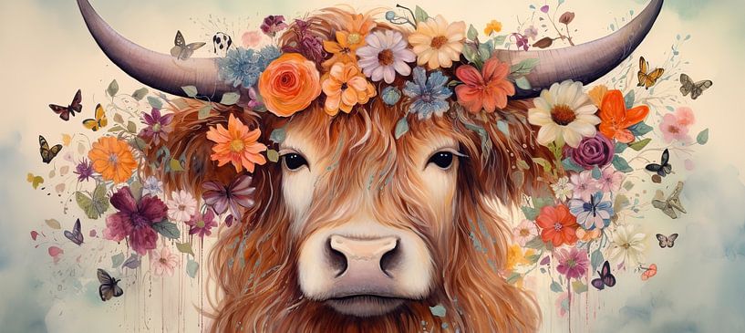 Painting Highlander Flowers by Abstract Painting