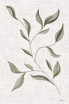 Grüne Blätter auf Leinen Hintergrund