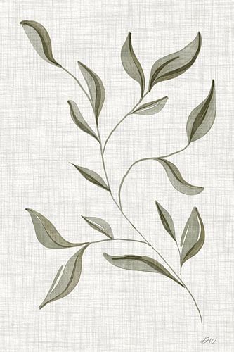 Groene bladeren op linnen achtergrond