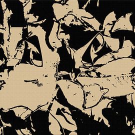 Natura Astratta. Abstract nature pattern in black and yellow I by Dina Dankers
