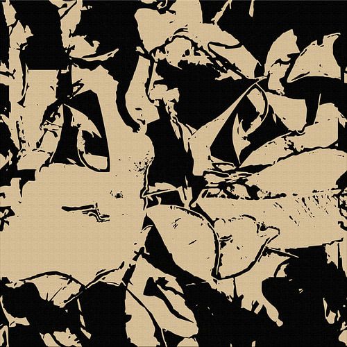 Natura Astratta. Abstract natuurpatroon in zwart en geel I