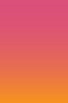 Paysage abstrait de coucher ou de lever de soleil en orange néon et rose sur Dina Dankers