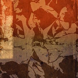 Per Ignem. Abstract minimalist art in rust brown and orange by Dina Dankers