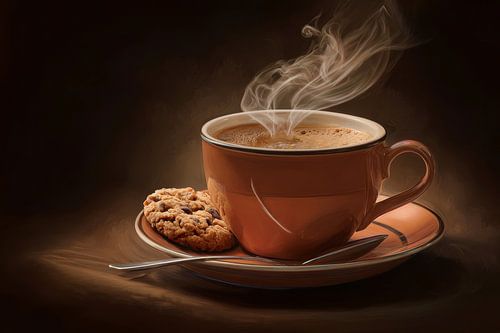 illustratie warme kop koffie of Cappuccino