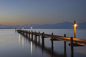 Path into the light - morning calm on Lake Chiemsee