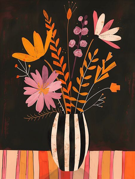 Vintage Vase with Flowers I by Gypsy Galleria