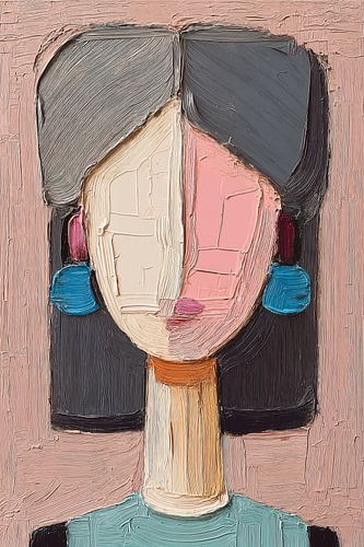 Abstract Impasto-Portret van een Vrouw no.2