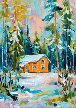 La cabane lumineuse dans la forêt enchantée sur Niklas Maximilian