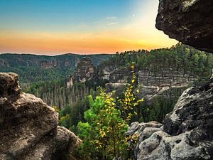 Vue sur la Goldstein, Suisse saxonne - Gorges du Goldlochschlüchte