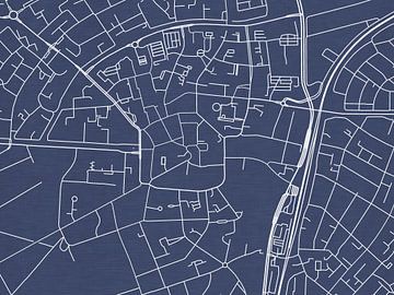 Kaart van Assen Centrum in Royaal Blauw van Map Art Studio