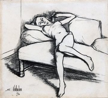 Louise nackt auf dem Sofa, Suzanne Valadon, 1895