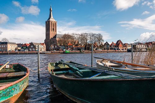 De hanze stad Hasselt in Overijsel aan de rivier de IJssel