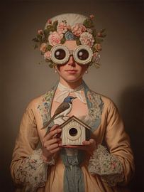 Ein verträumtes Porträt mit Vogel und Fantasie