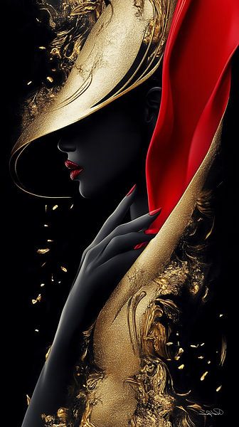 gold - black - red by Gelissen Artworks