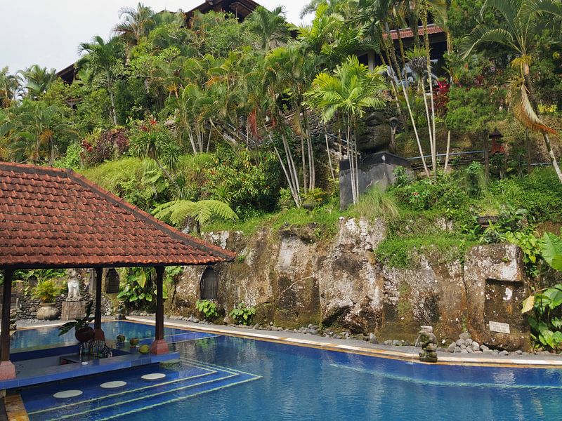 Leeg zwembad op Bali, Indonesië van Raymond Wijngaard