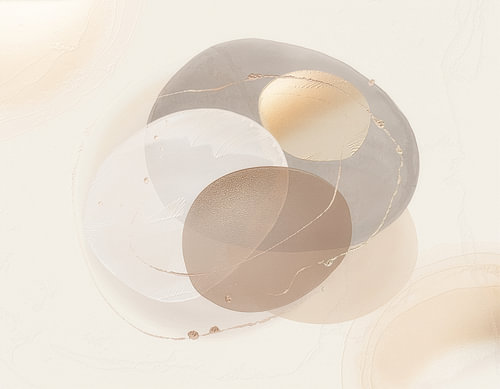 Veeleisende, minimalistische abstracte kunst in warme, neutrale tinten
