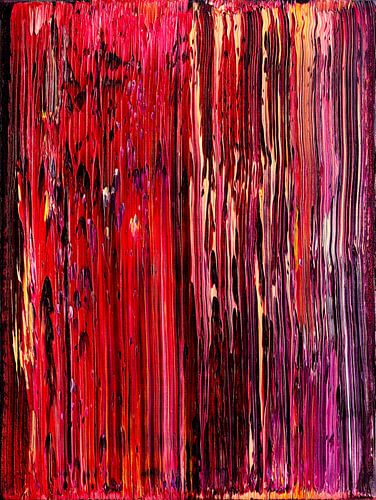 Rood Paars Abstract - Krachtig Dynamisch Schilderij