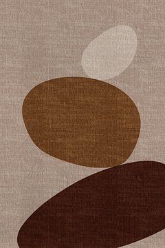 Formes rétro organiques géométriques abstraites modernes dans des teintes terreuses : brun, beige, b sur Dina Dankers