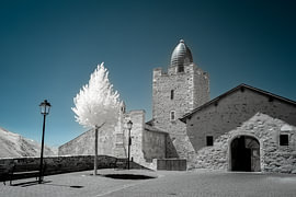 Botta’s glass dome – Leuk Castle in infrared by Ad Van Koppen Fotografie
