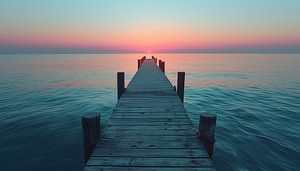 Pier bei Sonnenuntergang Panorama