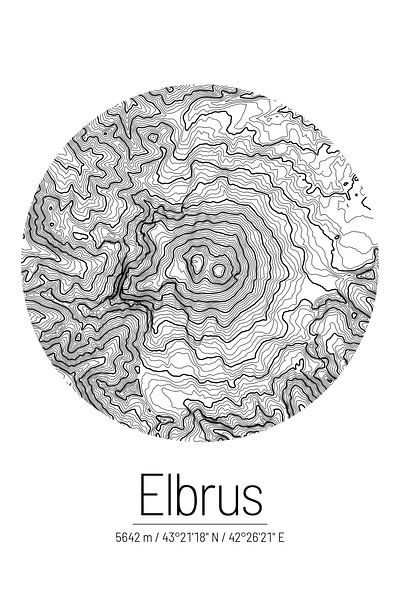 Elbrus | Landkarte Topografie (Minimal) von ViaMapia
