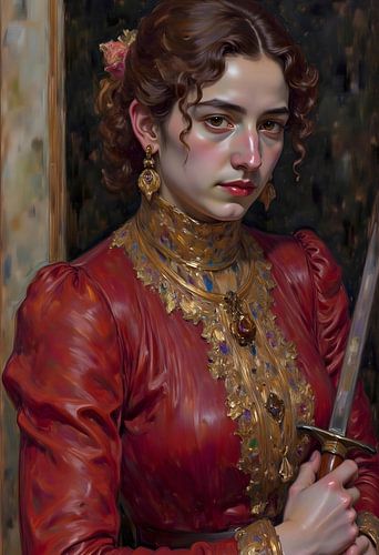 Portret van een vechter - Neo Klassieke Kunstschilderij