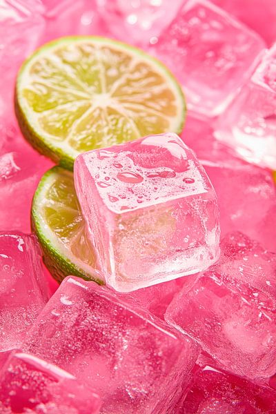 Ice cubes with lime - fresh and cool by Poster Art Shop