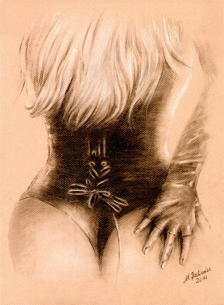 Woman in Lingerie - Erotic drawing by Marita Zacharias