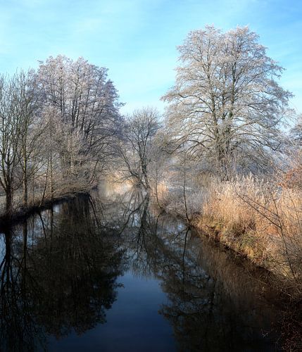 Paysage hivernal idyllique au bord de la rivière Paar