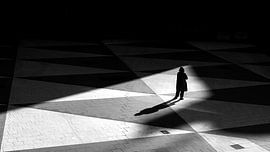 A person waiting alone at Sergels Torg in Stockholm by Anke de Groot
