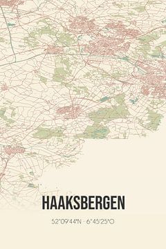 Vintage map of Haaksbergen (Overijssel) by Rezona
