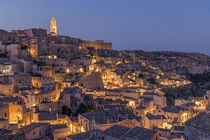 Coucher de soleil sur Matera illuminée