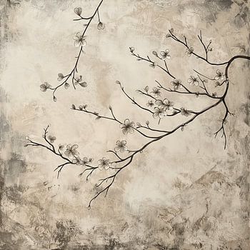 Japanse bloemen met abstracte achtergrond