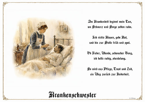 Krankenschwester – Zunftbild mit Gedicht