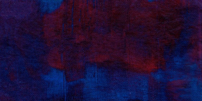 Deep Blue and Red abstract painting on canvas 2 by Dina Dankers