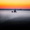 Nebel auf Texel bei Sonnenuntergang. von Justin Sinner Pictures ( Fotograaf op Texel)