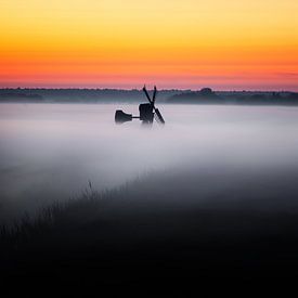 Brouillard sur Texel pendant le coucher du soleil. sur Justin Sinner Pictures ( Fotograaf op Texel)
