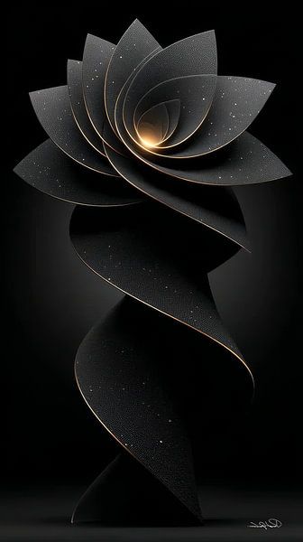 abstract black with soft gold by Gelissen Artworks