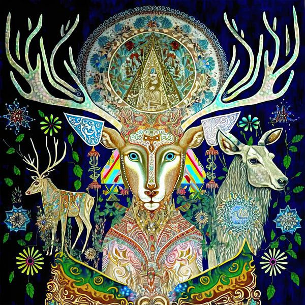 Deer shaman by Vlindertuin-Art