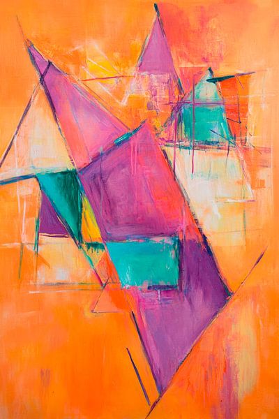 Abstract blaze of colour in orange by Poster Art Shop