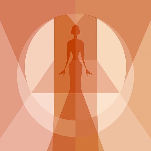 Silhouette of a woman in earth tones