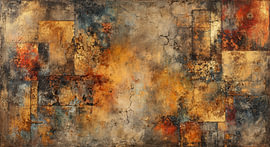 Gold Rust Abstract Painting – Striking Design by Joriali Abstract