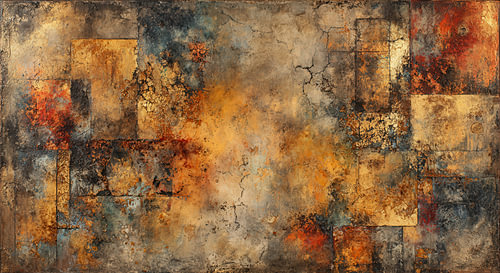 Gold Rust Abstract Painting – Striking Design