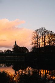 Sunset Naarden Fortress in autumn, Netherlands by Suzanne Spijkers
