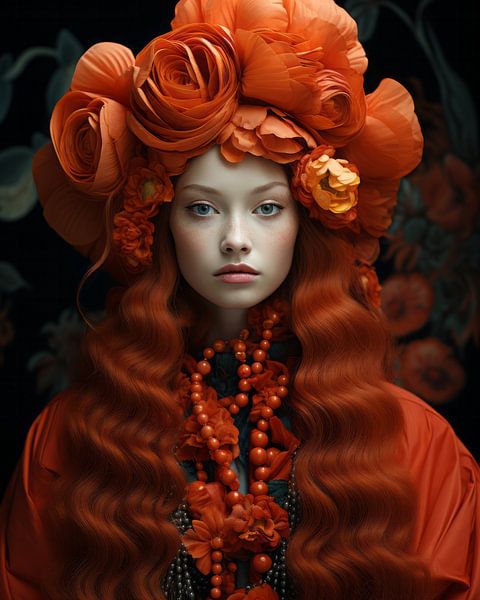 Digital art portret "I love orange" by Carla Van Iersel