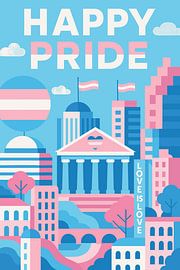 Glückliche Trans Pride USA Stadtbild von Art Kingdom