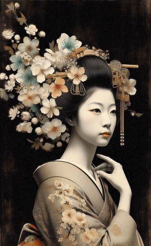 Vintage portrait of a Geisha